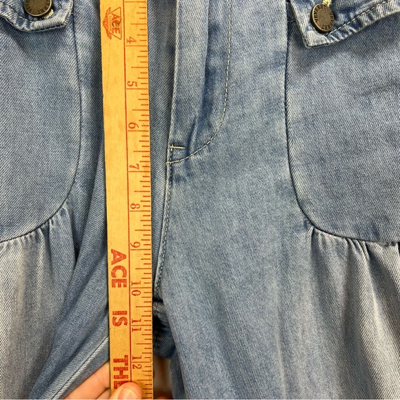 Veveret Light Wash Ankle Drawstring Jeans Size Small Baggy Balloon Pants - Picture 9 of 14